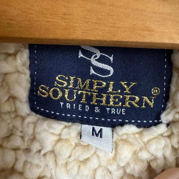 Simply Southern Womens Fuzzy Pullover Size Medium Quarter Zip Faux Fur Cozy Warm - Picture 5 of 6